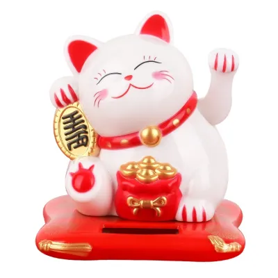 🌟🇲🇾READY STOCK🌟H6.8/8/8.5/11.5cm Solar lucky cat home/car decoration🌟太阳能招财猫车内装饰系列🌟