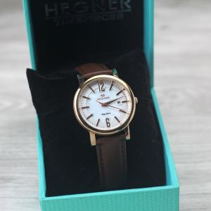 Jam tangan Wanita Hegner 415L tanggal aktif tali kulit original