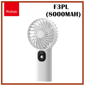 Yoobao F3PL 8000mAh Strong Wind Cute Rechargeable Type-C Input Fan with 3 Speed Gears & Digital Power Display