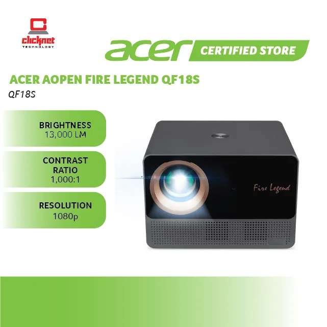 ACER AOPEN FIRE LEGEND QF18S FULL HD LED ANDROID WIRELESS PROJECTOR
