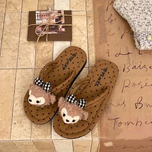 [Free Shipping] Korean-style polka dot summer flip-flops fashionable and casual Ins non-slip indoor flat-soled comfortable beach sandals for outdoor wear