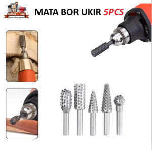 5PCS Mata Bor Ukir Kayu Seni Kerajinan Tuner Wood Drill Bits