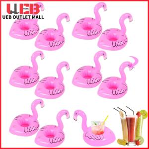 UEB 20 Pcs Flamingos Cup Holder for Beverage Cans Cups Drink Pool Float Floating Coaster for Swimming Pool Party