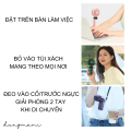 Quạt cầm tay mini thời trang 5 cấp gió, có hiển thị mức pin, có thể gập cổ, kèm đế để bàn, dây đeo cổ, động cơ mạnh, êm, 2 pin dùng lâu đến 11 tiếng, nhỏ gọn bỏ vừa trong giỏ xách. 
