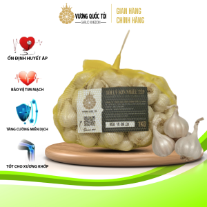 Tỏi Lý Sơn chính gốc - Vương Quốc Tỏi - loại Gold nhiều tép - túi 1Kg đã cắt cuốn làm sạch vỏ sạch sẽ - Chất lượng cao