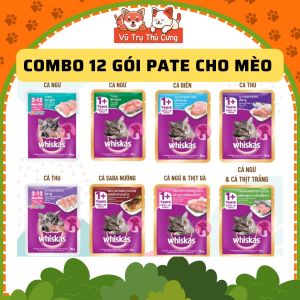 Combo 12 gói Pate Whiskas cho Mèo 80g Thức ăn ướt cho Mèo nhiều dinh dưỡng