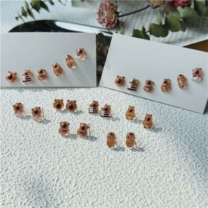 YOCKY Korean Style Capybara Stud Earring Transparent Cartoon Mini Ear Studs Personality Handmade Carnival