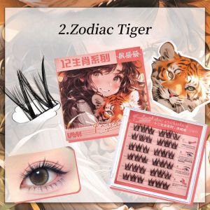 3D Natural Fake Eyelashes No Need Glue Fake Eyelashes Reusable Self Adhesive Lashes Extension 12 Chinese Zodiac Series
