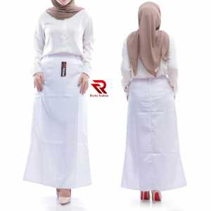 Rok hitam formal span karet samping pinggang polos panjang hitam ukuran M L XL hitam formal