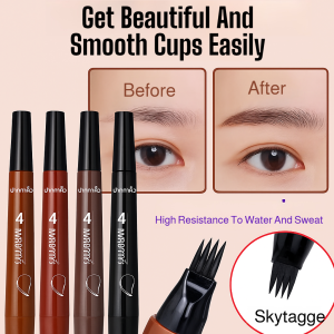Four-headed Eyebrow Pencil Waterproof And Sweatproof Nature Vivid Non-Decolorizing Water Eyebrow Pencil