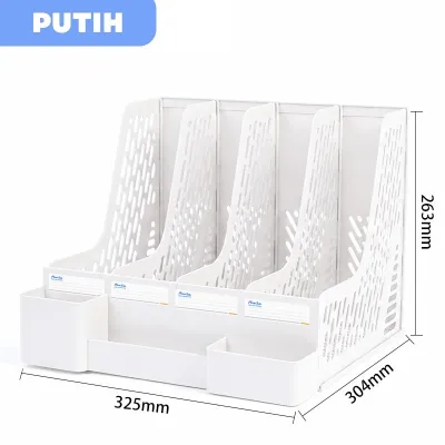 Hoptech SRBY - Desktop Organizer File Penyimpanan Serbaguna Box File Rak Buku Dengan Tempat Pena Tempat Buku Tempat