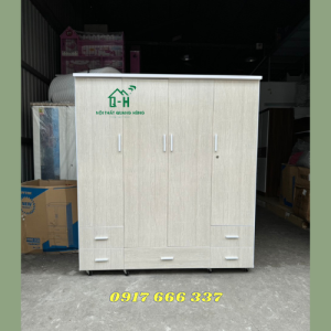 TỦ NHỰA QUẦN ÁO ĐÀI LOAN 4 CÁNH KEM SỒI GIÁ TẠI XƯỞNG - GIAO HÀNG HỎA TỐC