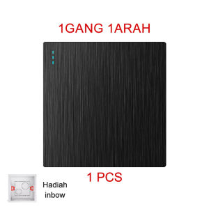 【Hadiah inbow】Sakelar Black Brushed 1/2/3/4 Gang sakelar sikat hitam canggih Sakelar pengisi daya USB