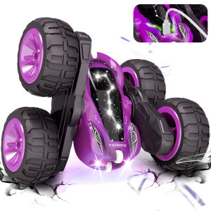 Remote Control Car with Lights Type-C Fast Charging 2.4GHz Double Sided Flips RC Cars 360° Rotates RC Stunt Car Toys for Kids
