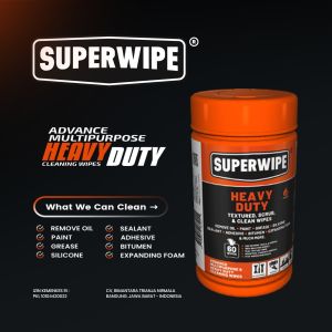SUPERWIPE Heavy Duty Textured Scrub & Clean Wipes 60’s. Remove Oil. Paint. Grease. Silicone. Sealant. Adhesive. Bitumen. Expanding Foam