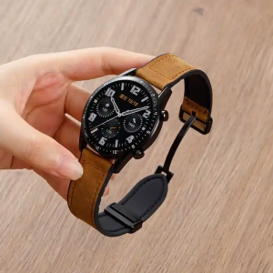 Leather Silicone Buckle Strap For Huawei GT6 GT5(46mm)/For Huawei GT4(46mm)Magnetic Folding Buckle  Band For Huawei GT5/GT4(41mm)
