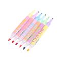 ONE-A114 Highlighter Pastel 2 Sisi Isi 6pcs 12 Warna / Spidol Penanda Teks Set Alat Tulis Sekolah. 