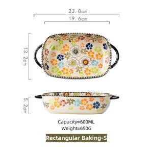 Omk Thổ Nhĩ Kỳ loạt gốm sứ hình chữ nhật khay nướng bánh vòng Khay nướng bánh với hai quai khay nướng & chảo