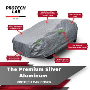 Ford Focus Hatchback Protech Lab - Premium 3-Layered All Weather SILVER Aluminum Car Cover
