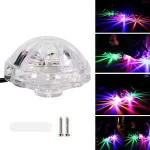 1 Pcs Lampu LED Kolong Bulat RGB Motor Mobil Bus Truk 12V-24V Hexagonal