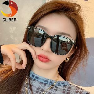CLIBER 1pc Fashion Square Women Shades Glasses Frameless Color gradient Lens Sunglasses For female Men Outdoor Anti UV Large Frame Eyewearcln
