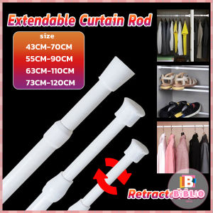 BIBLIO Extendable Curtain Rod Shower Curtain Rod Adjustable Rod 43cm-70cm 55cm-90cm 63cm-110cm 73cm-120cm No punching