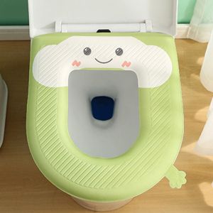 FSFDS Universal EVE Toilet Seat Cover Reusable With Handle Closestool Mat Soft Adhesive Toilet Seat Cushion Bathroom