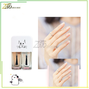 น้ำยาทาเล็บ ยาทาเล็บไม่ต้องอบ สีทาเล็บเจล สีทาเล็บทูโทน ขวดเดียว 2 สี สีทาเล็บ ไม่ต้องอบ กันน้ำ แห้งไว