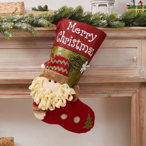 Christmas Stockings Sack Xmas Gift Candy Bag Christmas Decorations for Home Snowman Santa New Year Sock Christmas Tree Decor