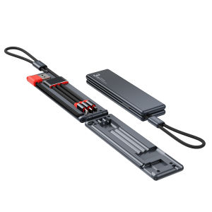 OATSBASF 3 in 1 Portable Fast Charging Cable Magnetic Storage Box Retractable Charger Wire Anti-winding Travel Charging USB Line