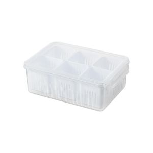 6Grid Scallion storage box household scallion ginger garlic preservation box kitchen refrigerator fruit food preservation and drainage box