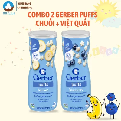 Combo 2 Bánh Ăn Dặm Nestle Gerber Puffs hình ngôi sao 42g