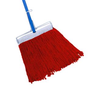 [2591] (สีแดง) SUPERCAT ไม้ม็อบถูพื้นหัวเหล็กหนีบ ขนาด 10 นิ้ว 300 กรัม ไม้ถูพื้น ด้ามเหล็กกันสนิม 3 ท่อน