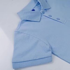School Uniform Same Style British College Light Blue Pique Short Sleeve T Summer Shorts for Primary and Secondary School Students