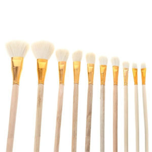 XUNJIE Bộ 10 Cây Cọ Nghệ Sĩ Bằng Gỗ Mũi Nhọn Chuyên Nghiệp Cọ Sơn Len Tranh Màu Nước Sơn Dầu Acrylic