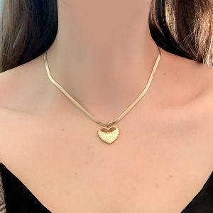 18K Saudi Gold Pawnablelove Love Necklace Womens Clavicle Chain Snake Chain Necklace