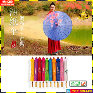 PAYUNG SENI TARI KOREA UMBRELLA WANITA PRIA BAHAN BAMBU BAMBOO China Imlek UKURAN 58 IMPORT A59