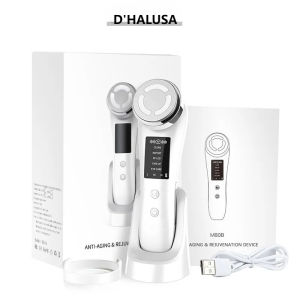 DHALUSA Health 7 In 1 Face Lifting Device EMS Microcurrent Skin Rejuvenation LED Facial Neck Firming Massager Face Beauty Care Apparatus