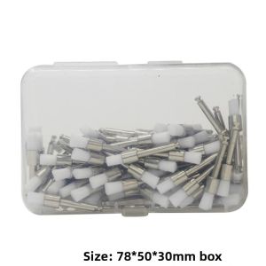 DSFSI Đường kính thân 2.35mm Bàn chải đánh bóng bằng nylon Loại chốt RA Loại vít Bàn chải đánh bóng đầu Mềm mại Màu trắng đầy sắc màu Bàn chải lông nylon Đánh bóng móng nghệ thuật