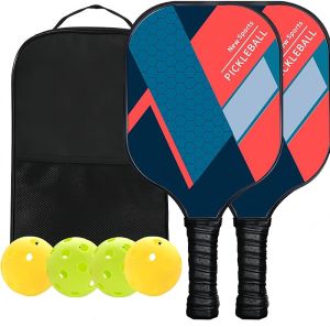 Pickleball Paddle Fiberglass Face & Polypropylene Honeycomb Core Lightweight with Ergonomic Grip & Edge Guard for All Skill Levels