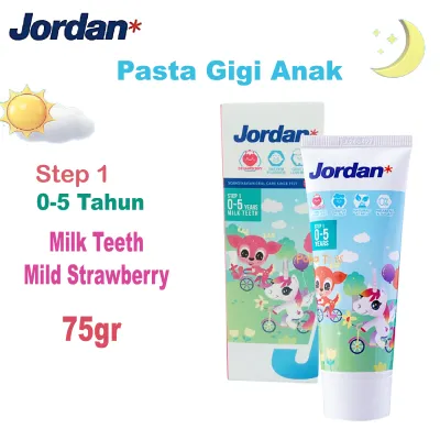 Jordan Kids Toothpaste milk teeth 0-5thn Strawberry 75gr - Pasta Gigi Odol Anak - Mencegah Kerusakan Gigi