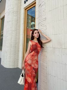 NOOZZSHOP 5511575 เดรสยาวแขนกุด ชุดใส่ไปงาน ชุดไปเที่ยว