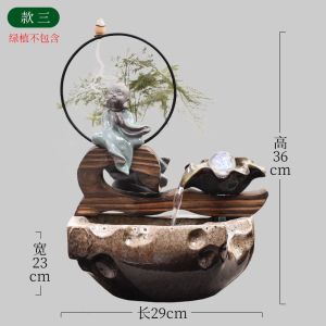 Water Feature Decorative Items Display Home Decoration Items Water Fountain Chinese Zen Desktop Ceramic Water Fountain Decoration Home Decoration Items Water Fountain Decorative Items Display Office Desk Decor