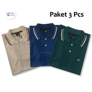 Paket kaos kerah 99 ribu 3 pcs polo tshirt pria dewasa lengan pendek motif distro terbaru