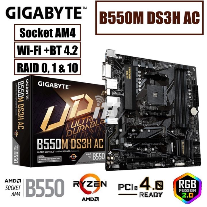 Gigabyte B550M DS3H Mainboard - Ryzen 5000 Series Ready | Lazada