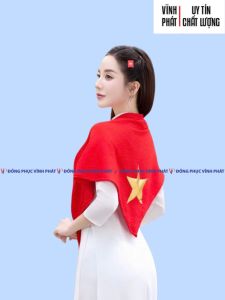 Khăn quàng cổ cờ đỏ sao vàng Việt Nam dạng tam giác quàng sự kiện dịp lễ đẹp | Hàng sẵn số lượng nhiều