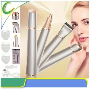 Mini Portable 3 In1 Facial Hair Remover Painless Electric Eyebrow Trimmer Women Remover With Usb Rechargeable Epilator For Women