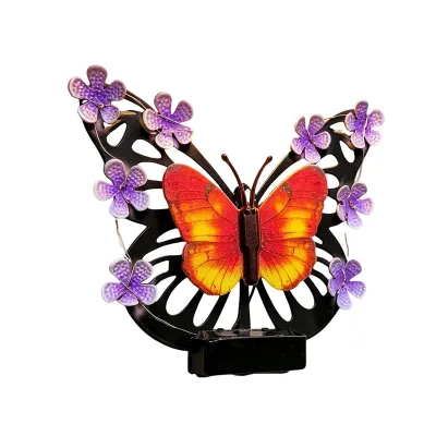 [LF7L]Solar Outdoor Butterfly Wall Decorative Lights Waterproof Butterfly Decoration for Outside Patio Yard Porch Garden