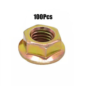 100PCS 6MM Zinc Plated Colored Flange Hexagonal Nuts Anti Slip