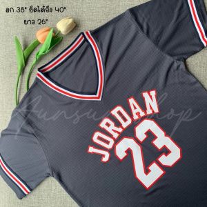 เสื้อบาส ผ้าใส่สบายระบายอากาศได้ดี อก 38 นิ้ว ยืดได้ถึง 42 นิ้ว ยาว 24 นิ้ว(ขนาดวัดจริงดูในรูป)